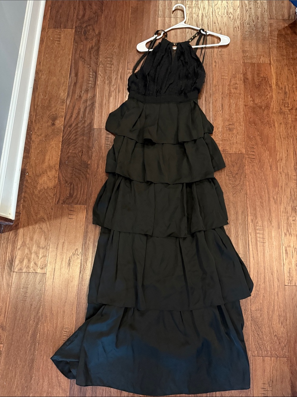 BCBGMaxAzria Black Tiered Halter Maxi Dress - Picture 8 of 8